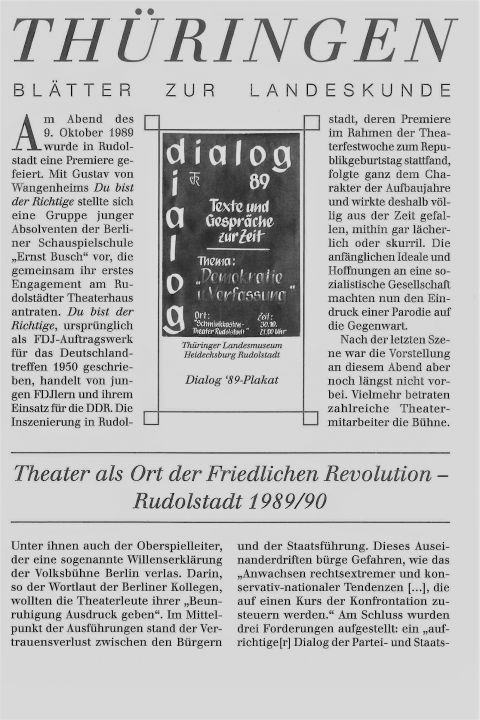 130 - Theater als Ort der Friedlichen Revolution - Rudolstadt 1989/90