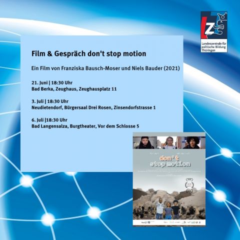 Film & Gespräch don't stop motion - Ein Film von Franziska Bausch-Moser und Niels Bauder (2021)