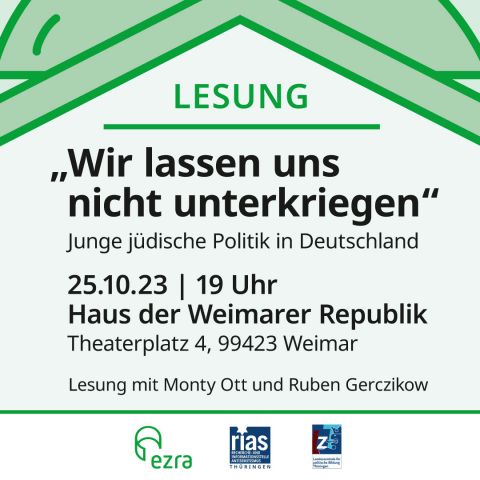 Lesung: „Wir lassen uns nicht unterkriegen“ – Junge jüdische Politik in Deutschland