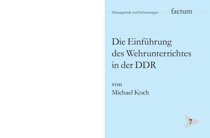 Die Einführung des Wehrunterrichtes in der DDR