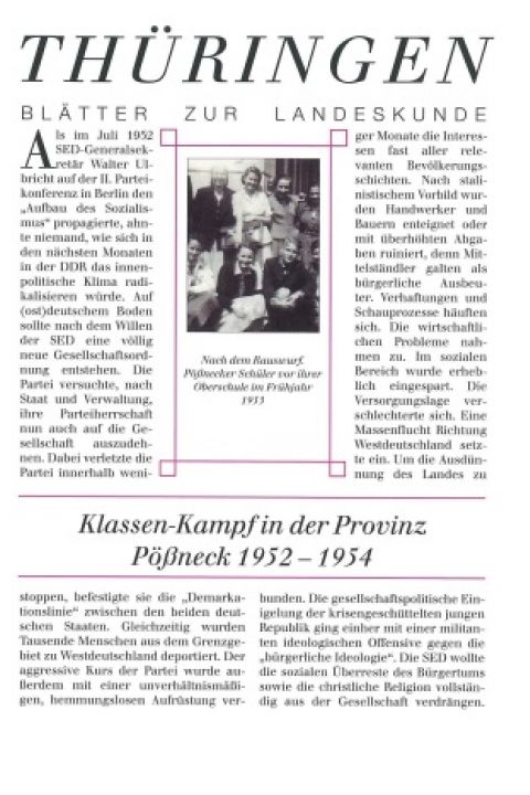 81 - Klassen-Kampf in der Provinz. Pößneck 1952-1954