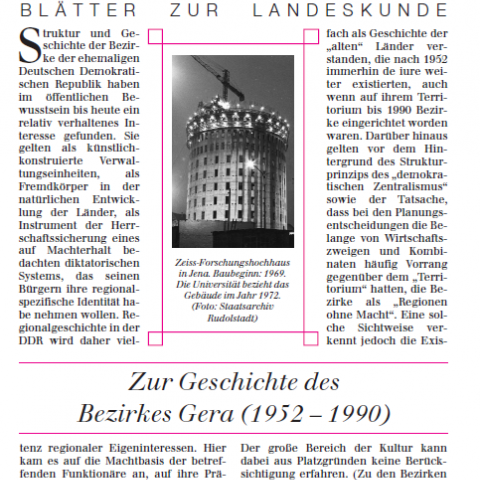 [46] - Zur Geschichte des Bezirkes Gera (1952 – 1990)