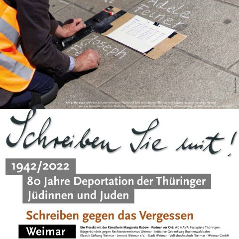 80 Jahre Deportation der Thüringer Jüdinnen und Juden: Schreiben gegen das Vergessen – Schreiben Sie mit!