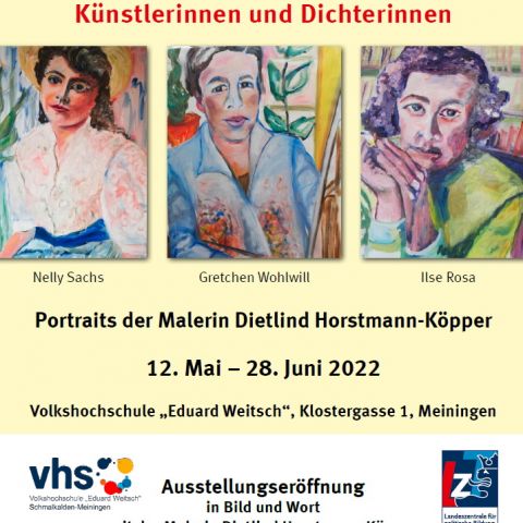 Ausstellung: Tolle Frauen! – Portraits von jüdischen Künstlerinnen und Dichterinnen Portraits der Malerin Dietlind Horstmann-Köpper